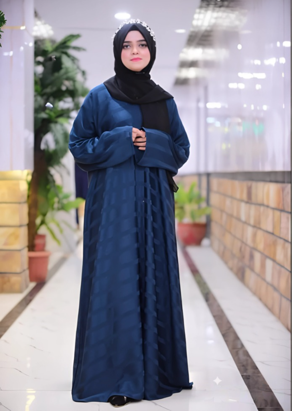 The Midnight Sapphire Luxe Abaya