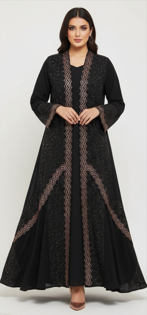 Bridle Haleema Embellished Chiffon Abaya